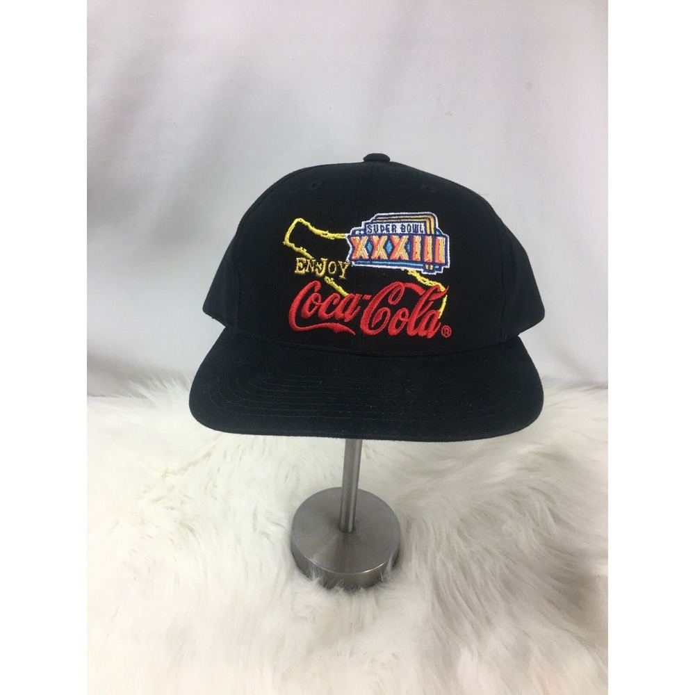 SUPERBOWL 33 XXXIII 1999 Denver Broncos Coca Cola black adjustable cap / hat